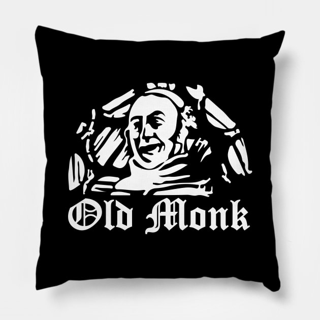 Old Monk Vintage Indian Rum Pillow by alltheprints