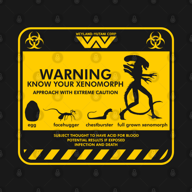 Warning Know Your Xenomorph from the 1979 movie Alien by DaveLeonardo