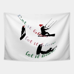 Kitesurf Christmas Holiday Vacation Vector Tapestry