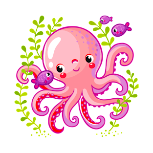 watercolor kawaii octopus T-Shirt