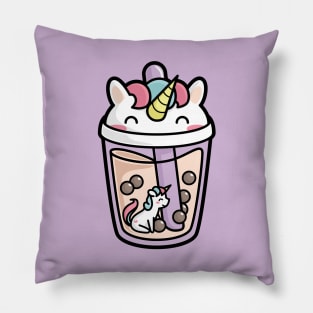 Bubble Tea with Cute Kawaii Unicorn Inside Pillow