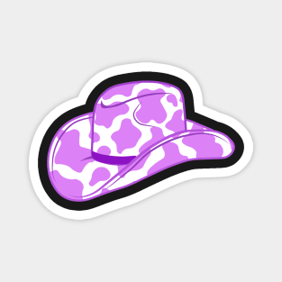 Purple Cow Print Cowboy Hat Magnet