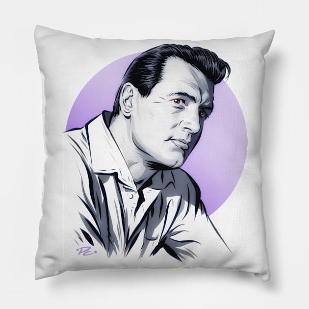 Rock Hudson - An illustration by Paul Cemmick Pillow by PLAYDIGITAL2020