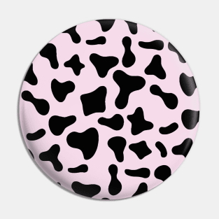 Pink Black Dairy Cow Print Pattern Pin