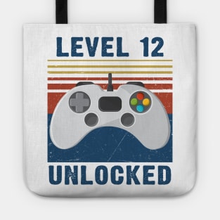 Level 12 unclocked funny gamer 12th birthday Tote