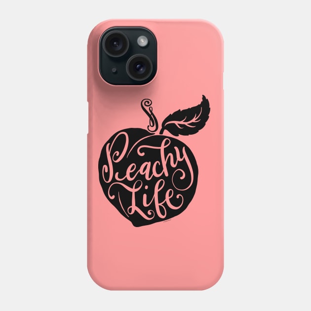 Peachy Life Peach Artwork Graphic Illustration Phone Case by DoubleBrush