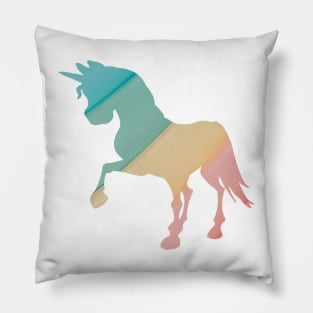 Colourful pastel rainbow unicorn Pillow