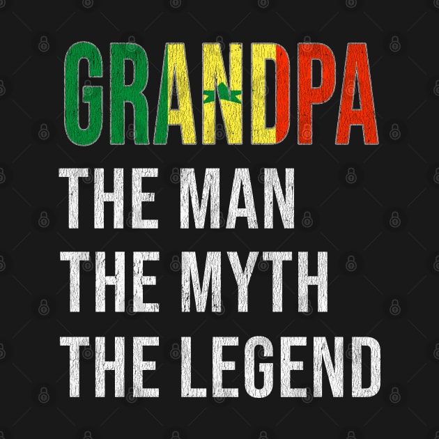 Grand Father Senegalese Grandpa The Man The Myth The Legend - Gift for Senegalese Dad With Roots From  Senegal by Country Flags