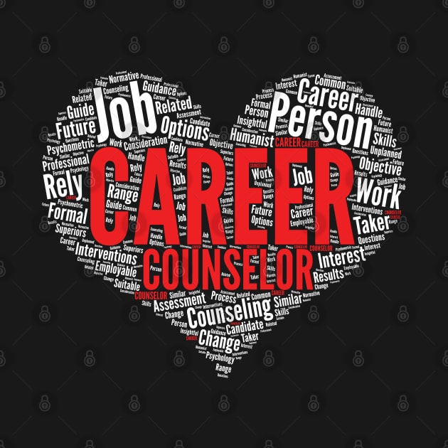 Career counselor Heart Shape Word Cloud product by theodoros20