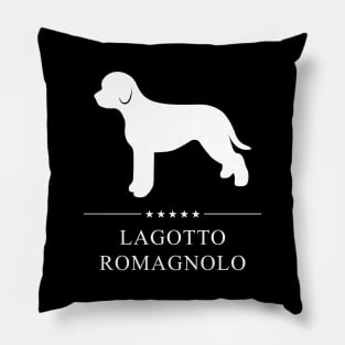 Lagotto Romagnolo Dog White Silhouette Pillow