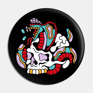 Skull and snake Pin