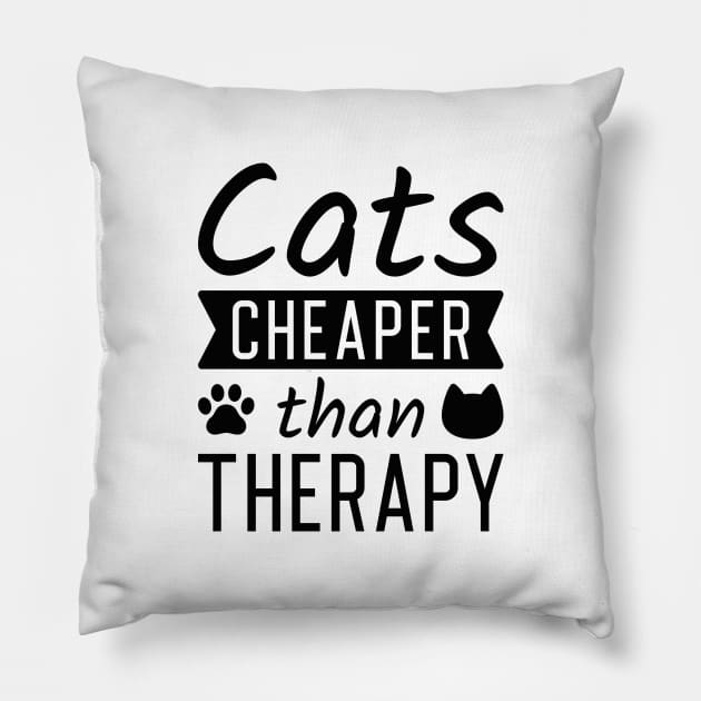 Cats Cheaper Than Therapy Pillow by LuckyFoxDesigns