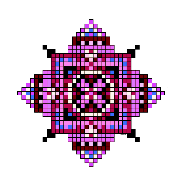 small purple pocket size pixelated mandala by DARNA