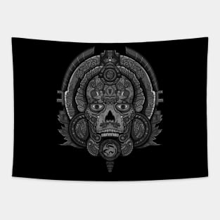 Skull Mayan Aztec Ancient Culture Totem Tribal Mexican Detail Tapestry