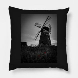 Whitburn Windmill And Poppies Pillow