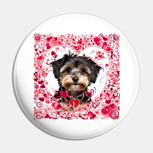 Yorkipoo Be Mine Valentine Pin by Doodle and Things