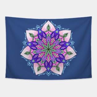 Leafy Purple Mandala Tapestry