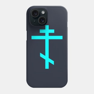 Orthodox cross (aquamarine) Phone Case