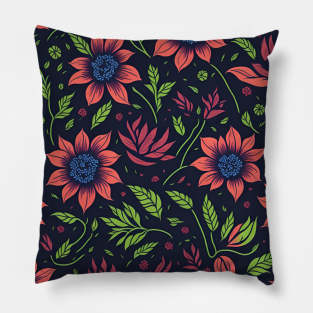 floral pattern design, colorful pattern design Pillow