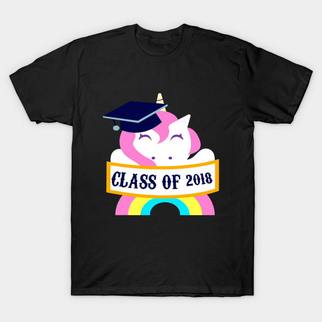 Discover Class of 2018 High School Unicorn Graduation Hoodie College - Class Of 2018 High School Unicorn Gradu - T-Shirt