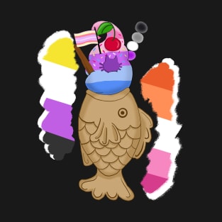 (Custom) Pride Taiyaki NB Lesbian Catgender Ace and Amicusromantic T-Shirt