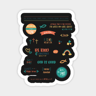 Cute Christian Bible Journaling Sticker Sheet Magnet