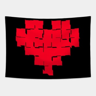 Red heart pieces Tapestry