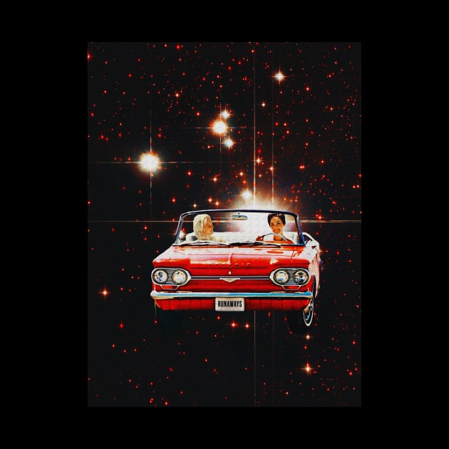 We'll Run Away - Space Collage, Retro Futurism, Sci Fi by jessgaspar