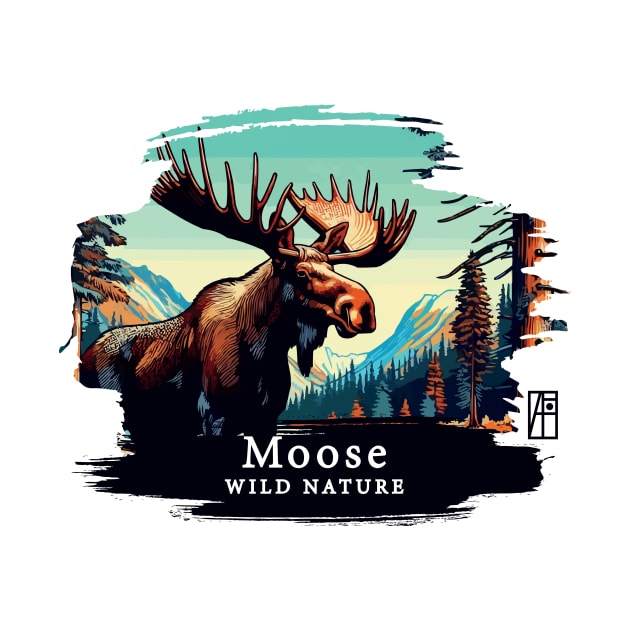 Moose- WILD NATURE - MOSE -10 by ArtProjectShop