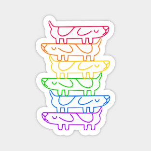 Long dog multicolored Magnet