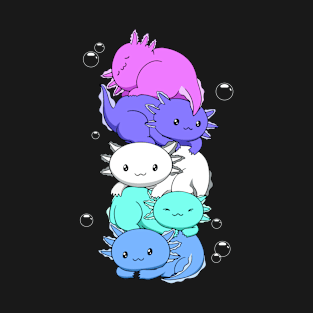 Spectrasexual Flag Axolotl Pile Kawaii Spectrasexual Pride Gift T-Shirt