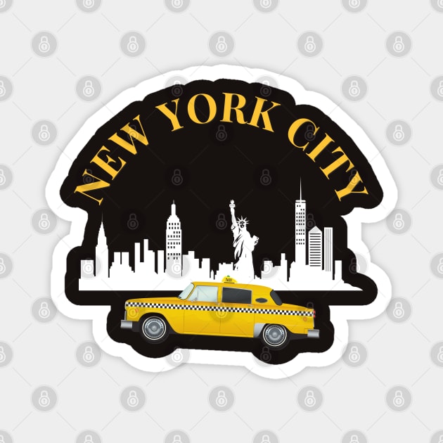 New York City Skyline Broadway Wall street Fifth avenue Times square New York New york Travel holidays Magnet by BoogieCreates