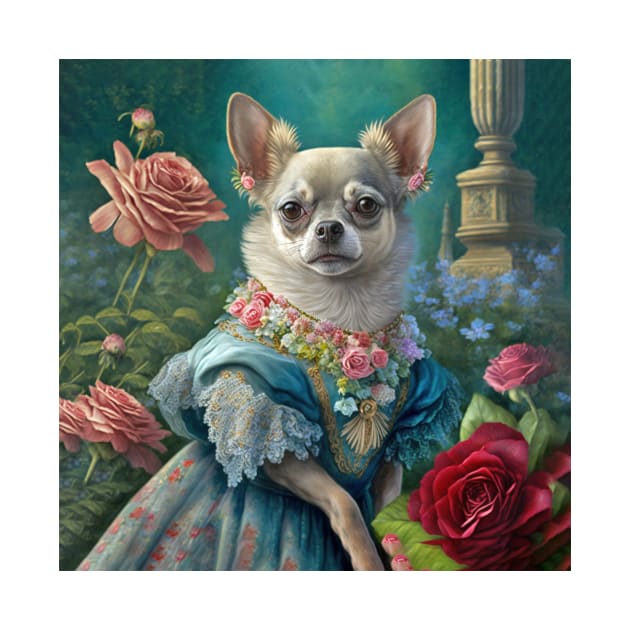 Chihuahua Dog in Blue Dress by candiscamera