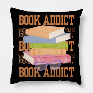 Book Addict for Book Lovers Pillow