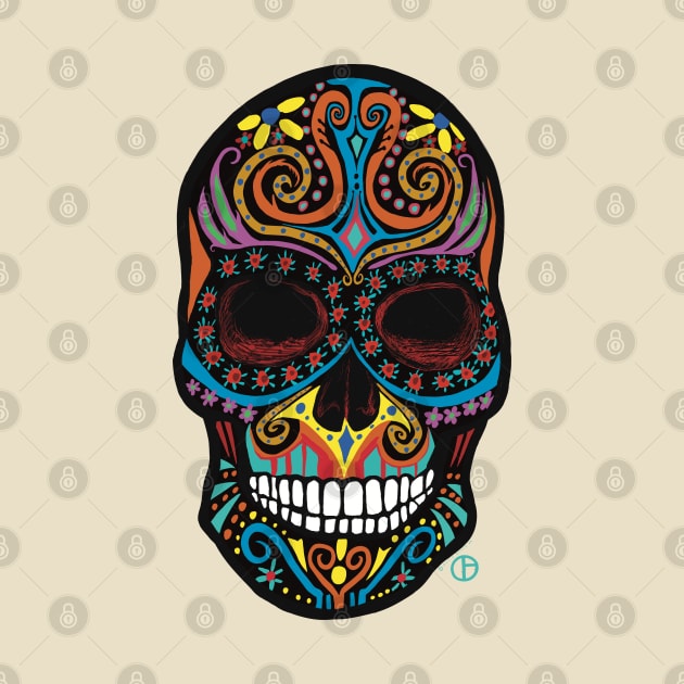 Dia De Los Muertos Calavera Sugar Skull by Art from the Blue Room