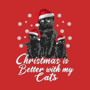 Fluffy Cats - Christmas is better with my Cats T-Shirt