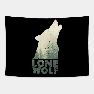 Lone wolf in the forest Tapestry