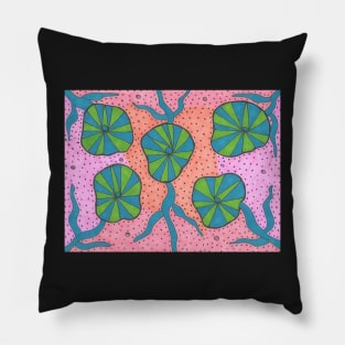 Ocean Floor Greenery Abstract Pillow