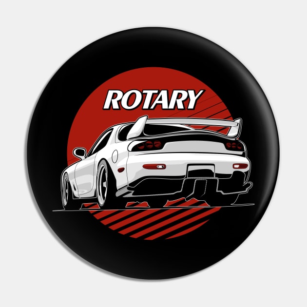 Mazda RX7 White Pin by JDMAPEX