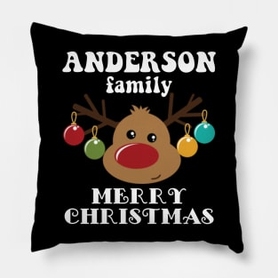 Family Christmas - Merry Christmas ANDERSON family, Family Christmas Reindeer T-shirt, Pjama T-shirt Pillow