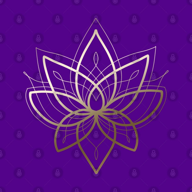 Lace lotus flower mandala on purple background by blacklinesw9 by Blacklinesw9