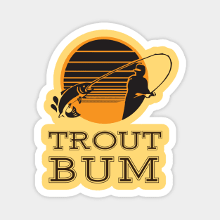 Trout Bum Fishing Sunset Magnet