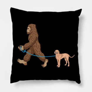 Bigfoot Dog Walk Vizsla - Sasquatch Dog Lovers Pillow