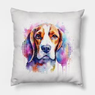 Vibrant Watercolor Dog Pillow