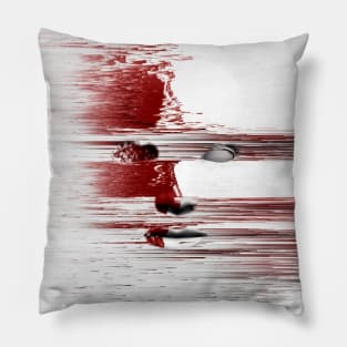 Abstract face in red Pillow