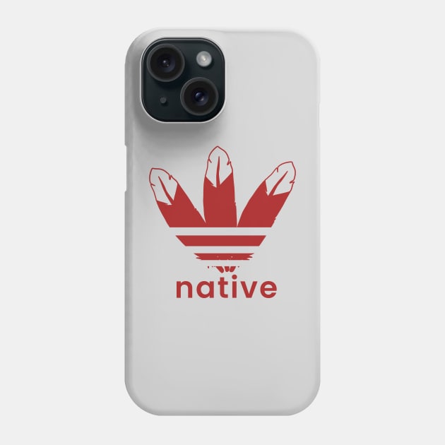 Native American 3 Feathers Design Dark Red Phone Case by Eyanosa