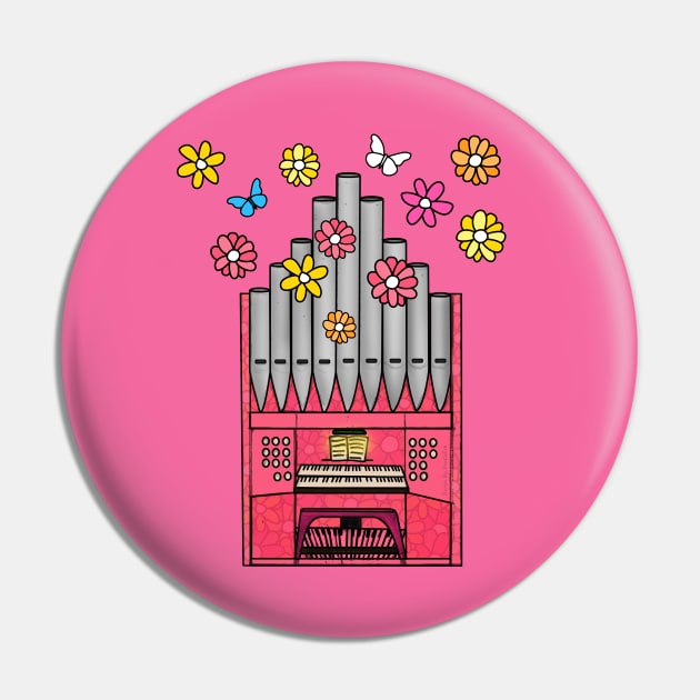 Mother's Day Church Organ Female Organist Pin by doodlerob