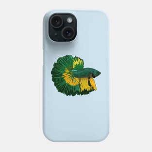 Siamese fighting fish cartoon illustration Phone Case