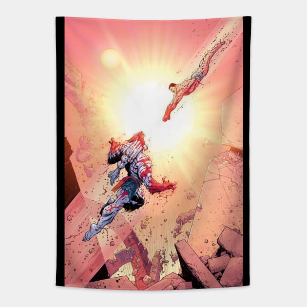 omni man vs beast Tapestry by super villain