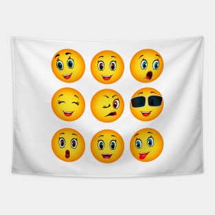 Cute emojies Tapestry